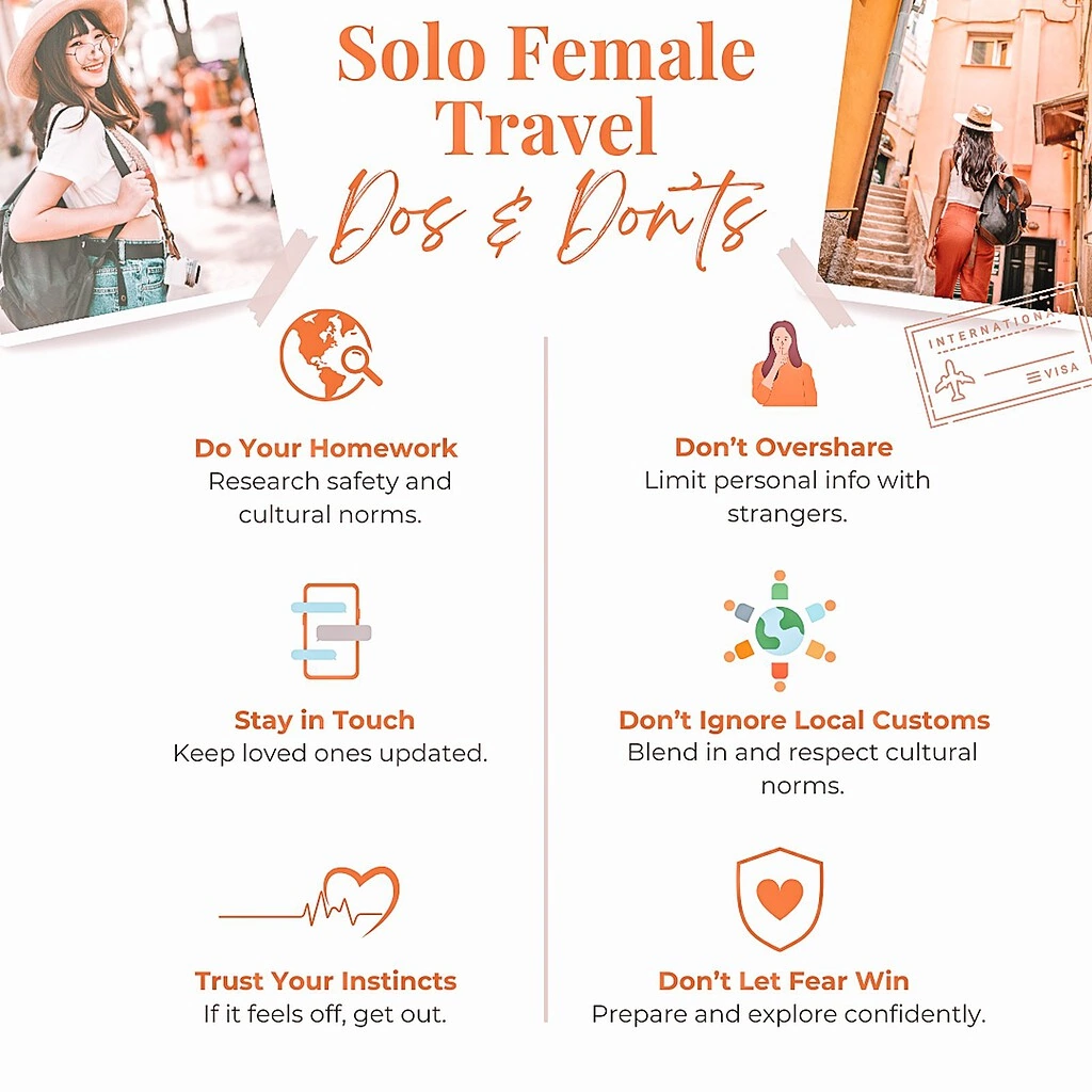 Solo Female Travel - Dos & Donts - Infographics