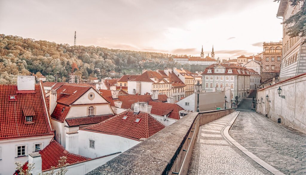 Prague street from the castle