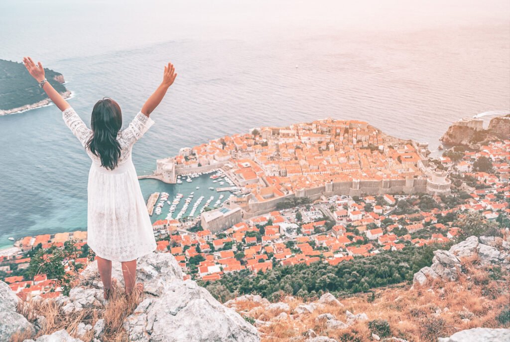 Woman standing on the Cliff