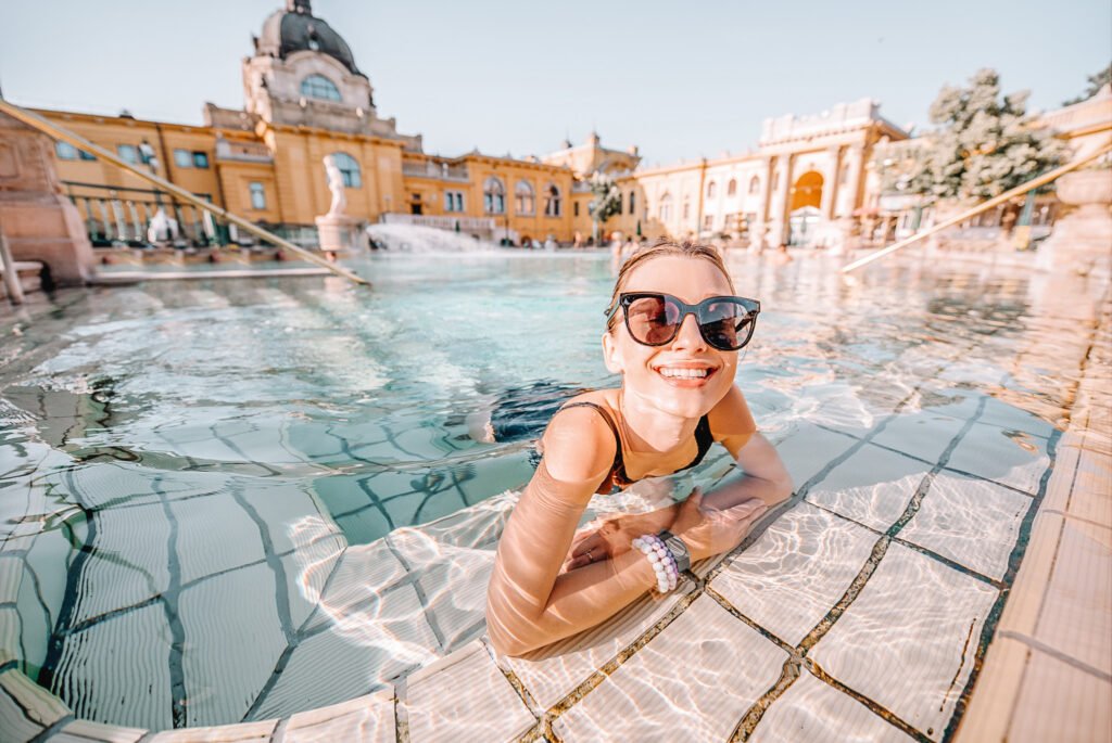 Solo Female Travel in Europe: 10 Cheap Places - Woman in Széchenyi Baths