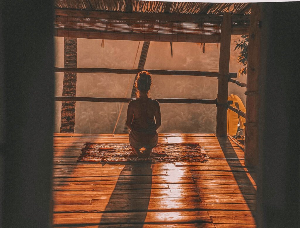 woman meditating